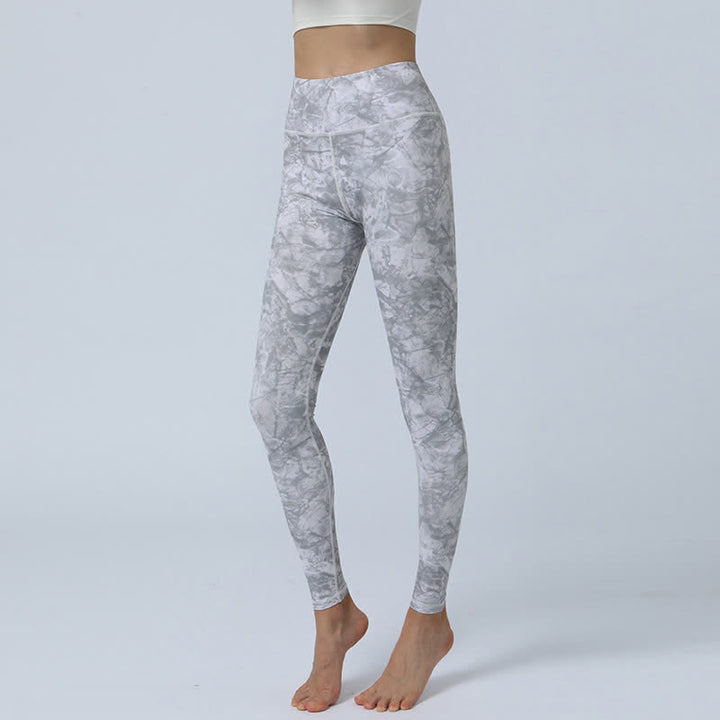 Buddha Stones Flowers Leaves Print Sports Fitness Yoga High Waist Leggings Women's Yoga Pants - Gray - US8-10，UK/AU12-14，EU40-42 (XL) - image 13