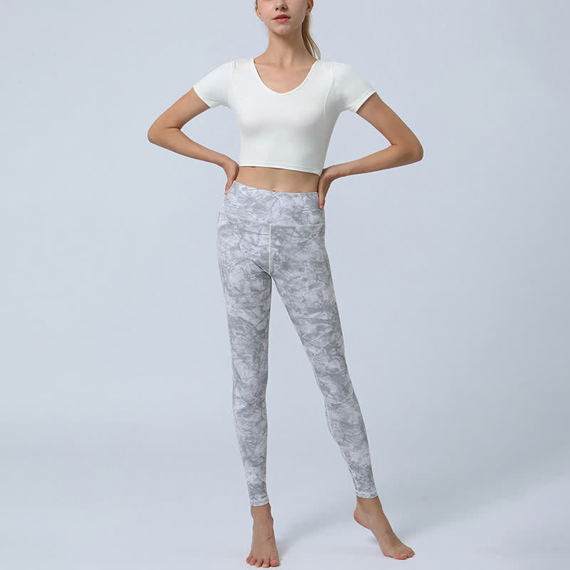 Buddha Stones Flowers Leaves Print Sports Fitness Yoga High Waist Leggings Women's Yoga Pants - image 14