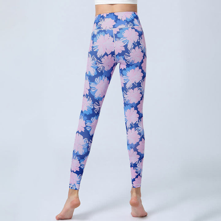 Buddha Stones Flowers Leaves Print Sports Fitness Yoga High Waist Leggings Women's Yoga Pants - image 8