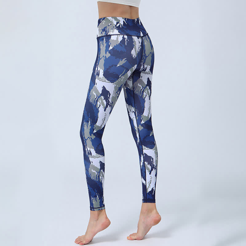 Buddha Stones Flowers Leaves Print Sports Fitness Yoga High Waist Leggings Women's Yoga Pants - image 2
