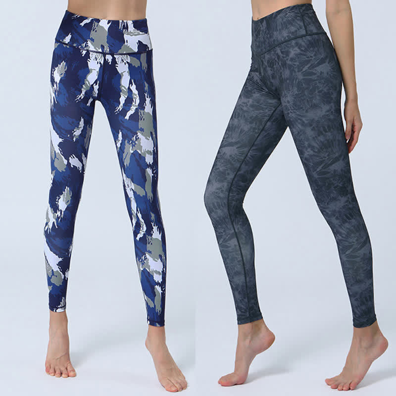 Buddha Stones Flowers Leaves Print Sports Fitness Yoga High Waist Leggings Women's Yoga Pants - image 0