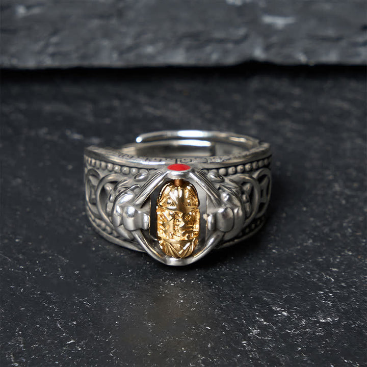 Buddha Stones Copper Pi Xiu Chinese Coin Wealth Spinner Adjustable Ring - US6-10（16–19mm） - image 1