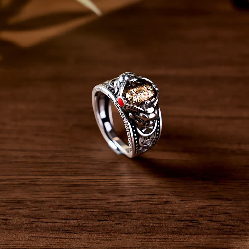 Buddha Stones Copper Pi Xiu Chinese Coin Wealth Spinner Adjustable Ring - image 8