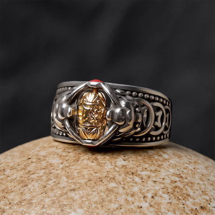 Buddha Stones Copper Pi Xiu Chinese Coin Wealth Spinner Adjustable Ring - image 3