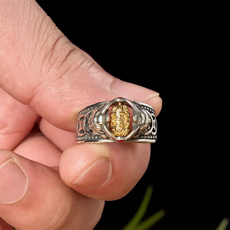 Buddha Stones Copper Pi Xiu Chinese Coin Wealth Spinner Adjustable Ring - image 11
