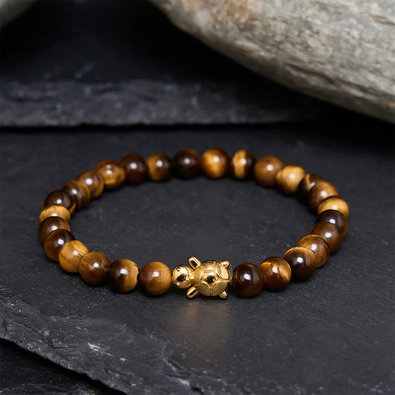 Buddha Stones Natural Tiger Eye Turtle Accessories Courage Beads Bracelet - 6mm Tiger Eye(Wrist Circumference: 5.5–5.9 in/14–15 cm) - image 0