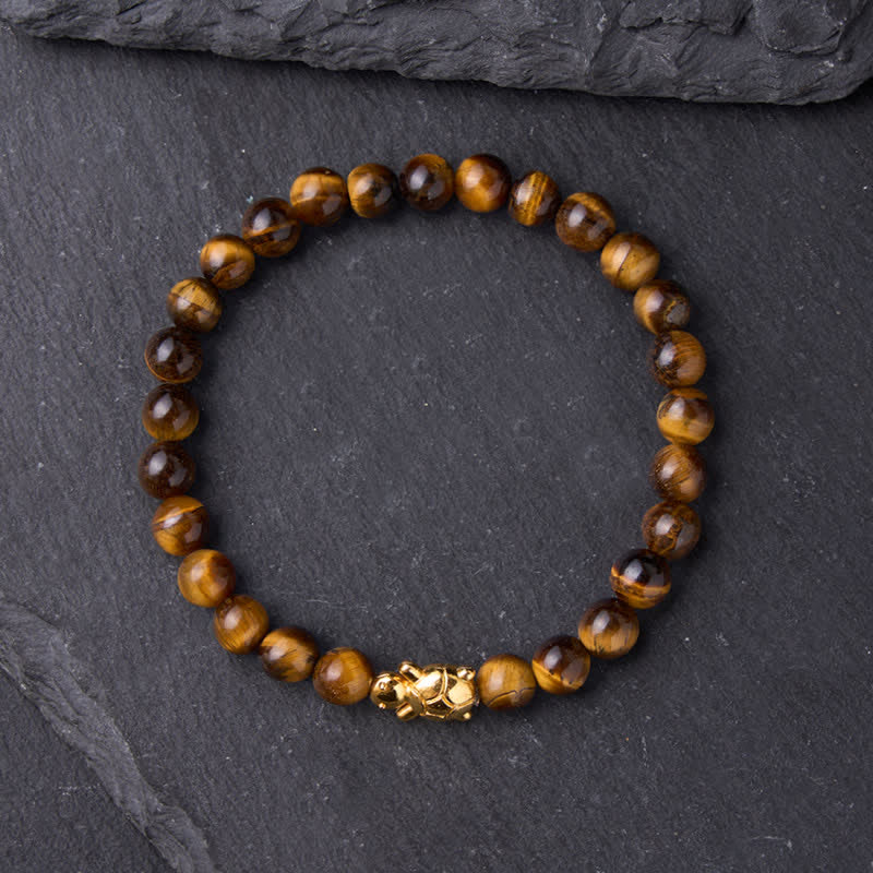 Buddha Stones Natural Tiger Eye Turtle Accessories Courage Beads Bracelet - image 1