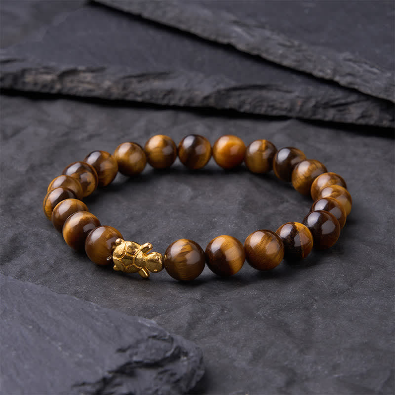 Buddha Stones Natural Tiger Eye Turtle Accessories Courage Beads Bracelet - image 11