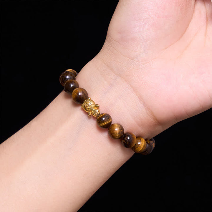 Buddha Stones Natural Tiger Eye Turtle Accessories Courage Beads Bracelet - image 14