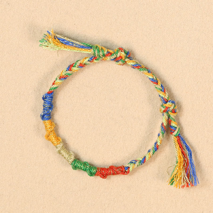 Buddha Stones Multicolor Rope Dragon Good Luck Tibetan Bracelet - Multicolor Bracelet (Wrist Circumference: 5.9–6.7 in/15–17 cm) - image 0