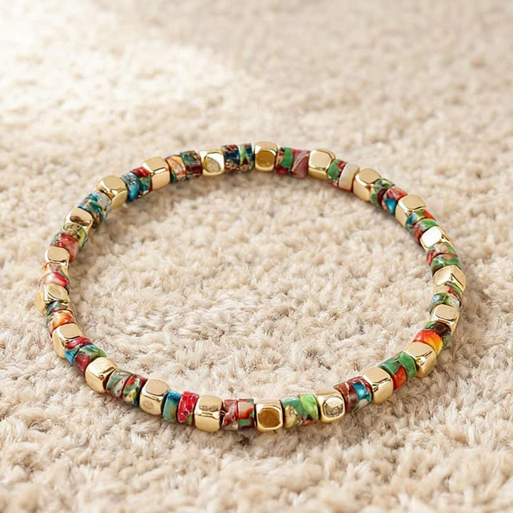 Buddha Stones Blue Spot Jasper Green Aventurine Natural Barrel-Shaped Beads Strength Bracelet - Emperor Stone(Power ♥ Authority) - image 10