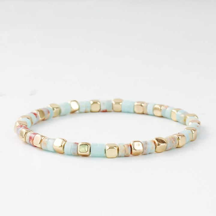 Buddha Stones Blue Spot Jasper Green Aventurine Natural Barrel-Shaped Beads Strength Bracelet - image 3