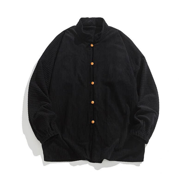Buddha Stones Fall Winter Casual Tang Style Mandarin Collar Button-Up Solid Men's Jackets - image 12