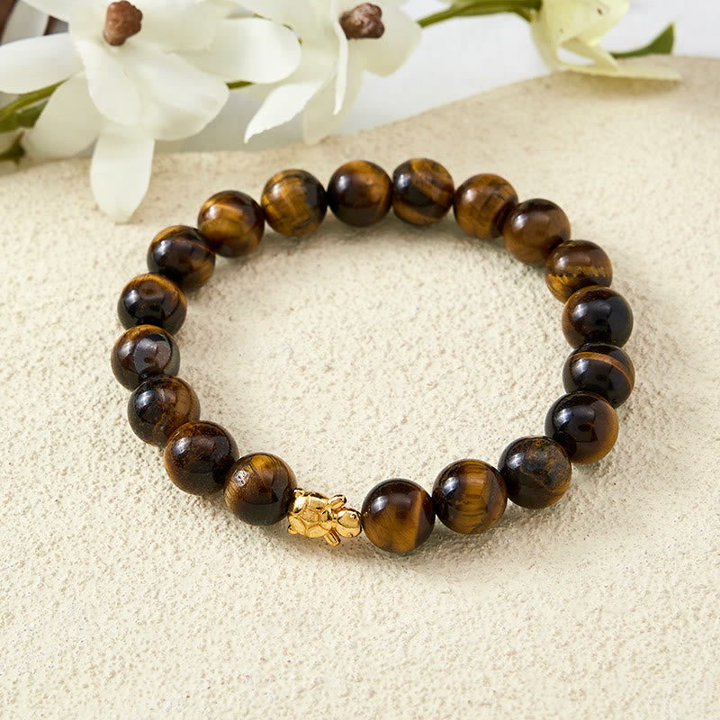 Buddha Stones Natural Tiger Eye Turtle Accessories Courage Beads Bracelet - image 18