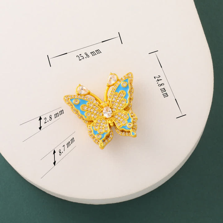 Buddha Stones Gold Plated Brass Butterfly Transformation Pendant Necklace - image 11