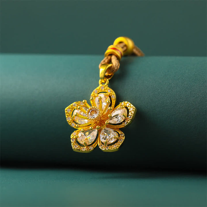 Buddha Stones Gold Plated Brass Plum Blossom Harmonic Connection Pendant Necklace - image 2