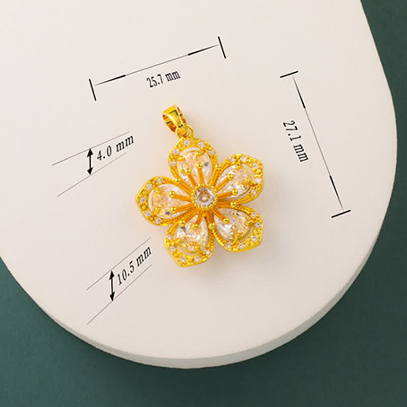 Buddha Stones Gold Plated Brass Plum Blossom Harmonic Connection Pendant Necklace - image 11