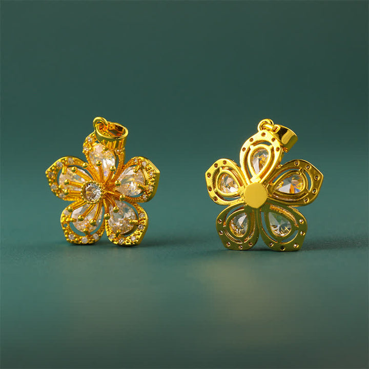Buddha Stones Gold Plated Brass Plum Blossom Harmonic Connection Pendant Necklace - image 8