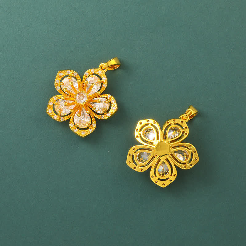 Buddha Stones Gold Plated Brass Plum Blossom Harmonic Connection Pendant Necklace - image 10