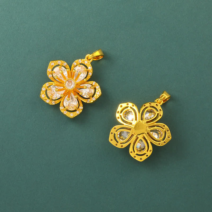 Buddha Stones Gold Plated Brass Plum Blossom Harmonic Connection Pendant Necklace - image 10