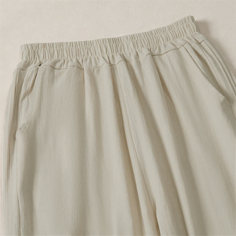 Buddha Stones Spring Summer Fall Casual Minimalist Solid Cropped Pants Women's Straight Leg Pants With Pocket - image 2