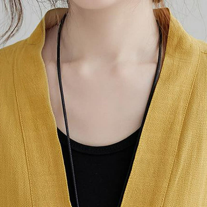 Buddha Stones Spring Summer Casual Minimalist Solid Women's Long Sleeve Shirts With Pockets - image 17