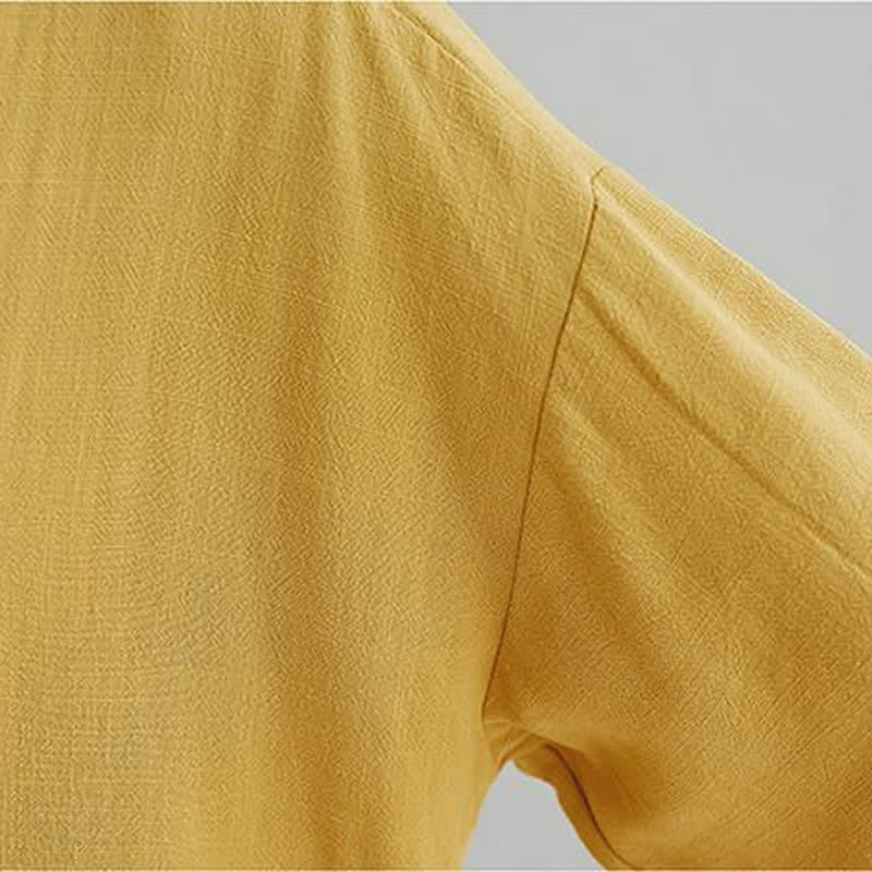 Buddha Stones Spring Summer Casual Minimalist Solid Women's Long Sleeve Shirts With Pockets - image 18