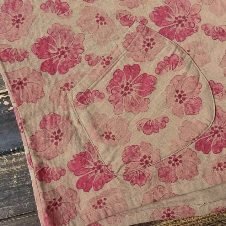 Buddha Stones Spring Elegant Retro Button-Up Pink Floral Women's Jacket With Pocket - image 8