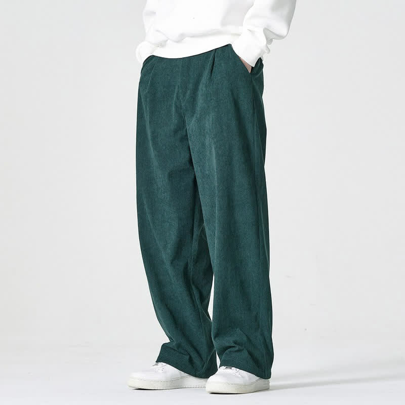 Buddha Stones Fall Winter Casual Solid Zipper Design Ankle Pants Men's Straight Leg Pants With Pocket - image 5