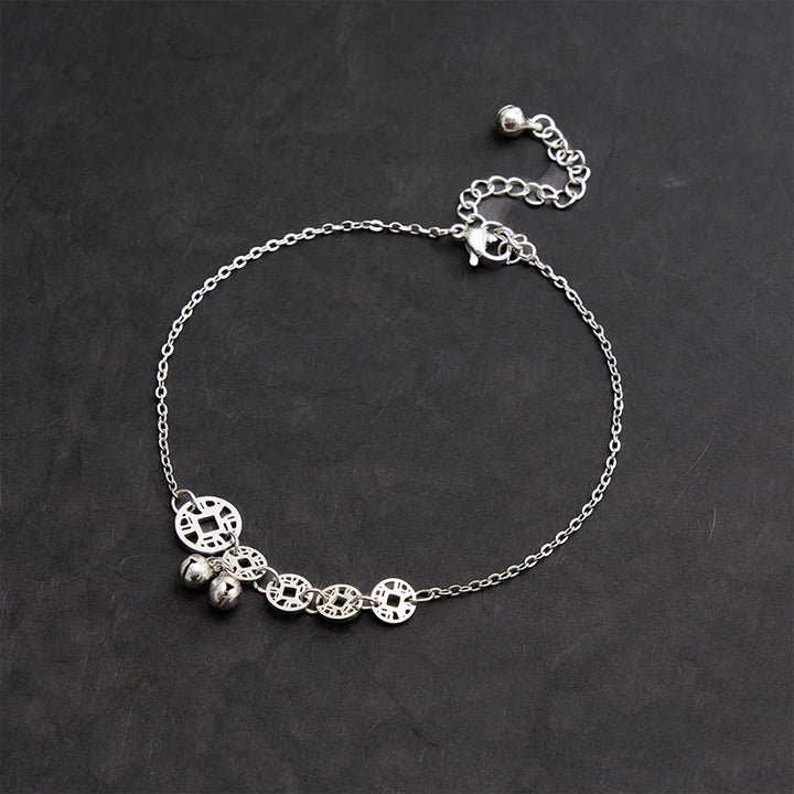 Buddha Stones Copper Coins Bell Charm Titanium Steel Strengthen Anklet - image 14