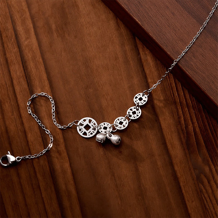 Buddha Stones Copper Coins Bell Charm Titanium Steel Strengthen Anklet - image 16