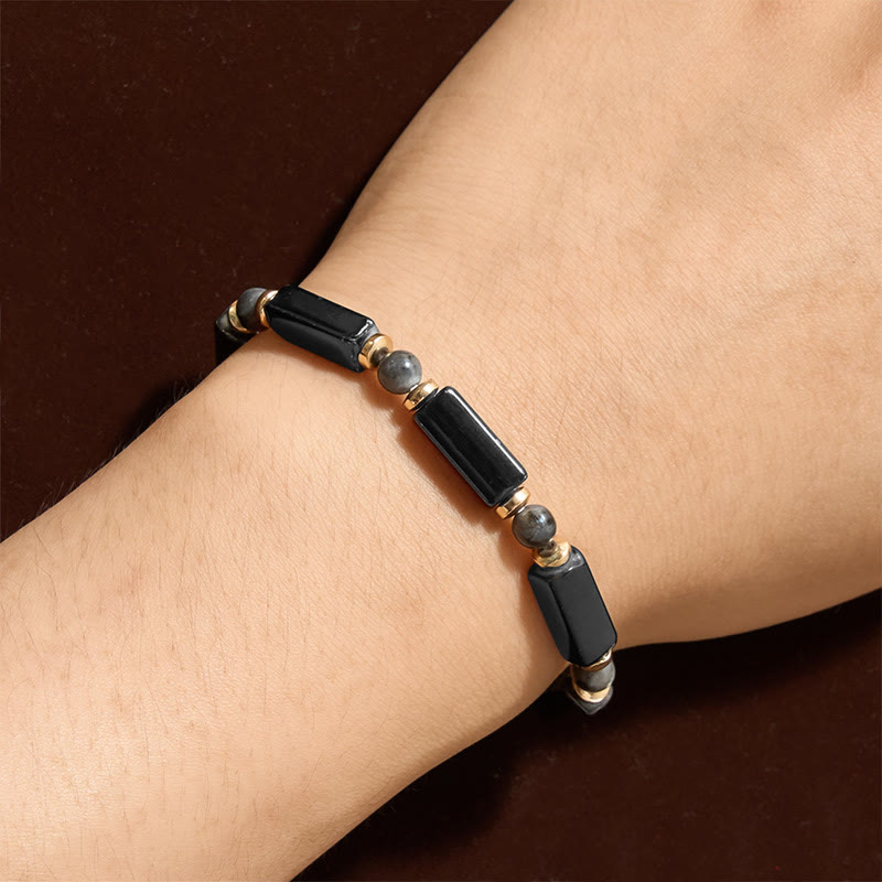 Buddha Stones Black Onyx Protection Copper Accent Bead Bracelet - image 11