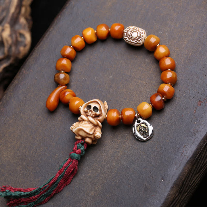 Buddha Stones Bone Beads Lord of the Corpse Forest Strength and Protection Bracelet - Lord of the Corpse Forest - 10×7mm - image 0