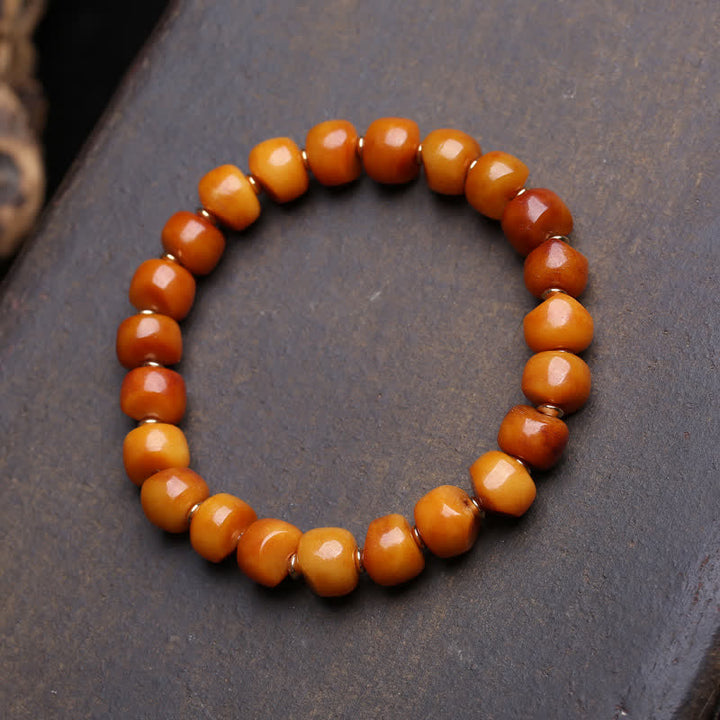 Buddha Stones Bone Beads Lord of the Corpse Forest Strength and Protection Bracelet - Plain Beads - 10×7mm - image 4