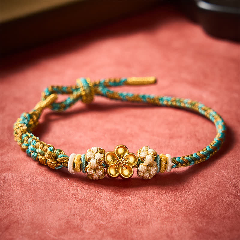 Buddha Stones Hand-Woven Multicolor Peach Blossom Protection Rope Bracelet - image 13