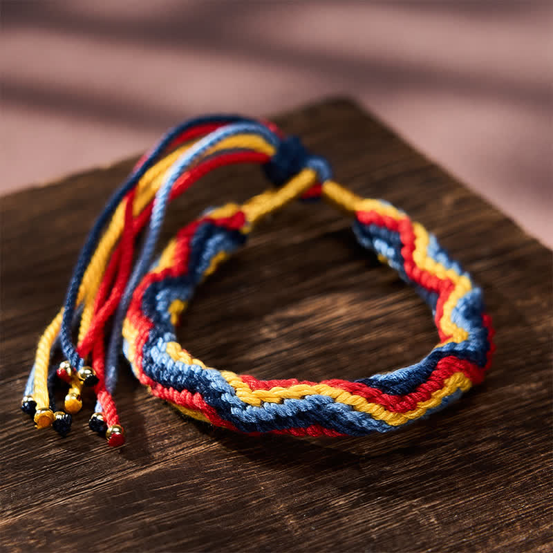 Buddha Stones Hand-Woven Tibetan Multicolor Rope Healing Bracelet - image 3