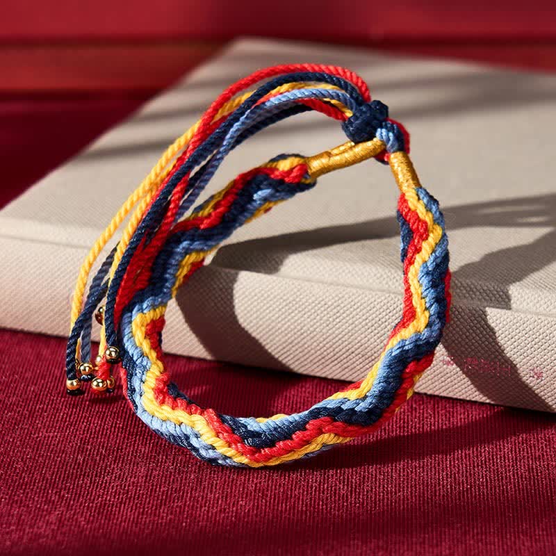 Buddha Stones Hand-Woven Tibetan Multicolor Rope Healing Bracelet - image 1