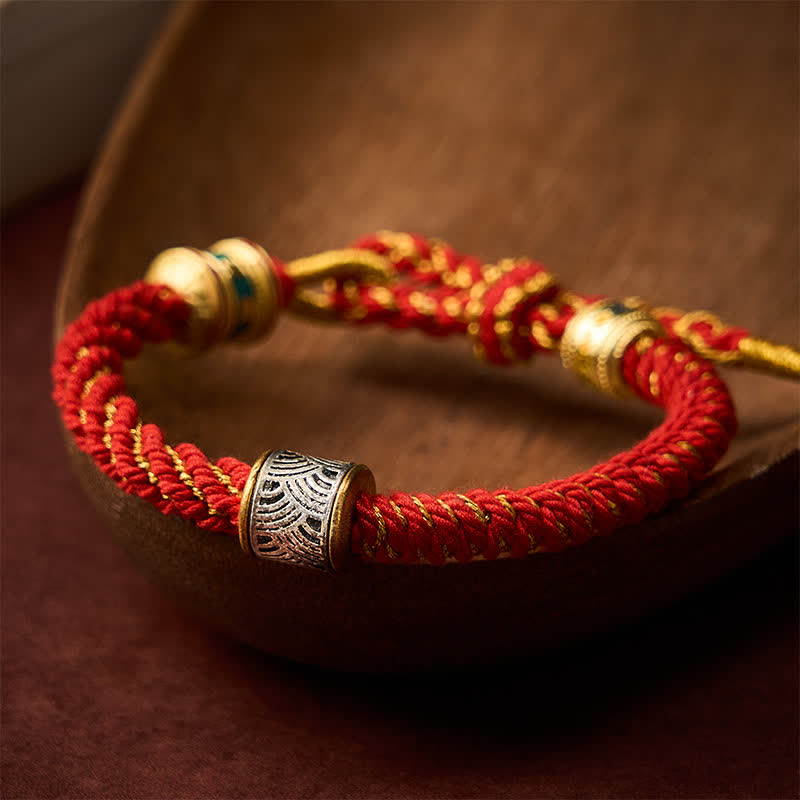 Buddha Stones Hand-Woven Om Mani Padme Hum Five Elements Wuxing Wisdom Tibetan Braided Bracelet - image 13
