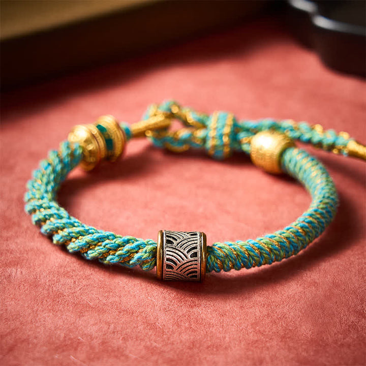 Buddha Stones Hand-Woven Om Mani Padme Hum Five Elements Wuxing Wisdom Tibetan Braided Bracelet - image 25
