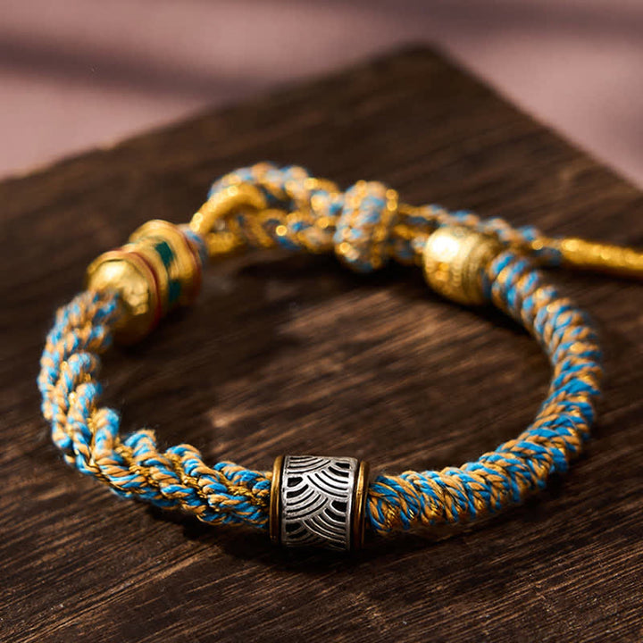 Buddha Stones Hand-Woven Om Mani Padme Hum Five Elements Wuxing Wisdom Tibetan Braided Bracelet - image 34