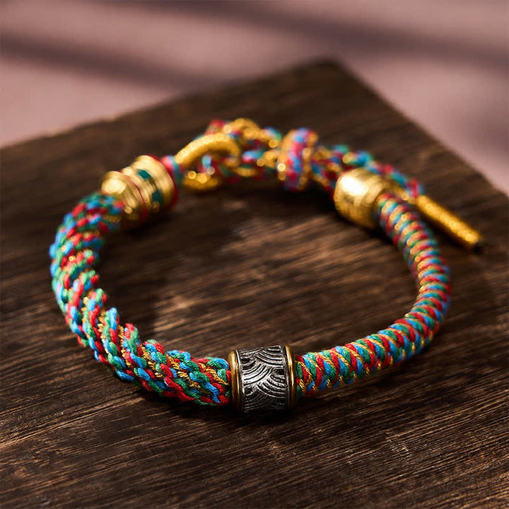 Buddha Stones Hand-Woven Om Mani Padme Hum Five Elements Wuxing Wisdom Tibetan Braided Bracelet - image 10