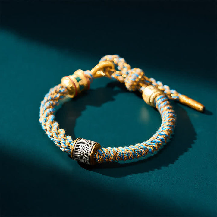 Buddha Stones Hand-Woven Om Mani Padme Hum Five Elements Wuxing Wisdom Tibetan Braided Bracelet - image 37