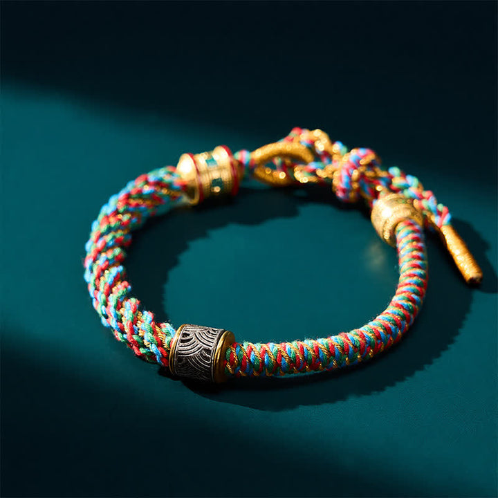 Buddha Stones Hand-Woven Om Mani Padme Hum Five Elements Wuxing Wisdom Tibetan Braided Bracelet - image 5