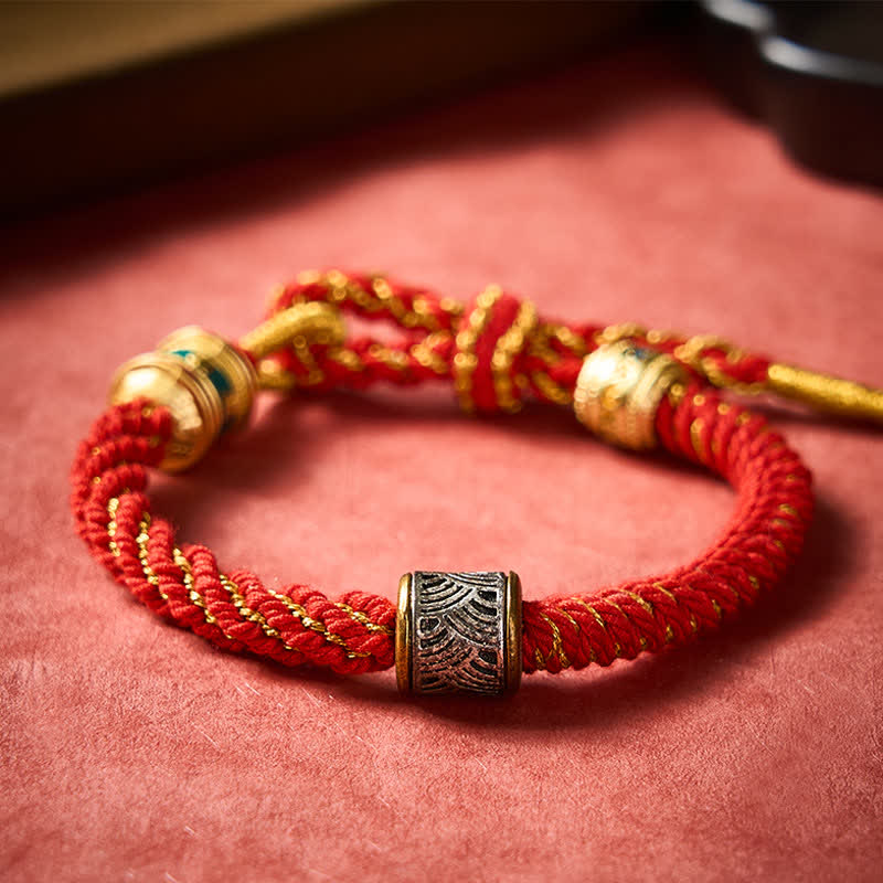 Buddha Stones Hand-Woven Om Mani Padme Hum Five Elements Wuxing Wisdom Tibetan Braided Bracelet - image 15
