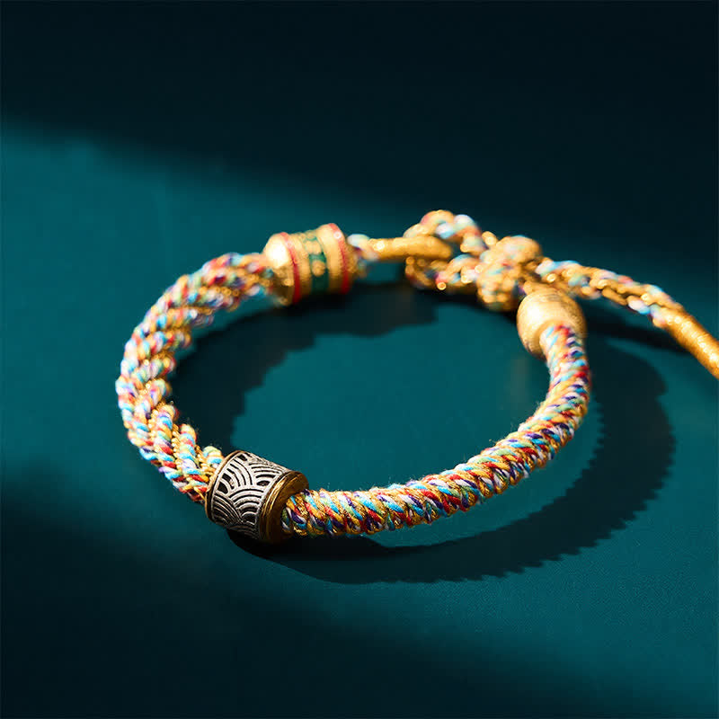 Buddha Stones Hand-Woven Om Mani Padme Hum Five Elements Wuxing Wisdom Tibetan Braided Bracelet - image 45