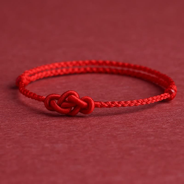 Buddha Stones Minimalist Red String Chinese Knotting Prosperity Bracelet Anklet - image 9