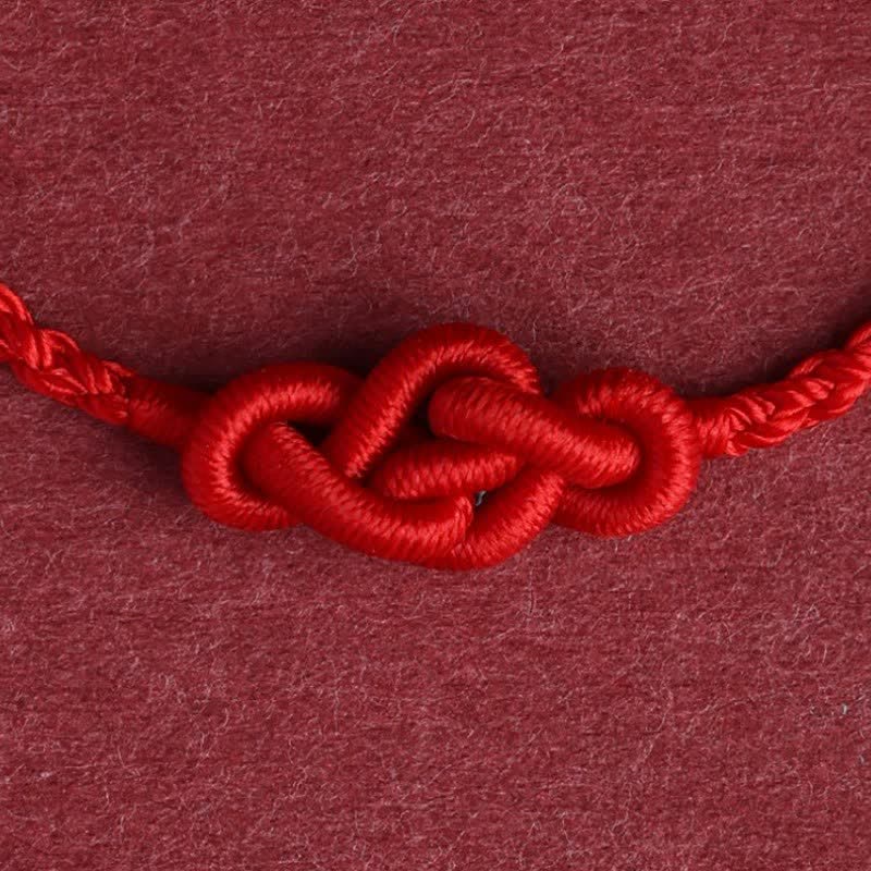 Buddha Stones Minimalist Red String Chinese Knotting Prosperity Bracelet Anklet - image 11