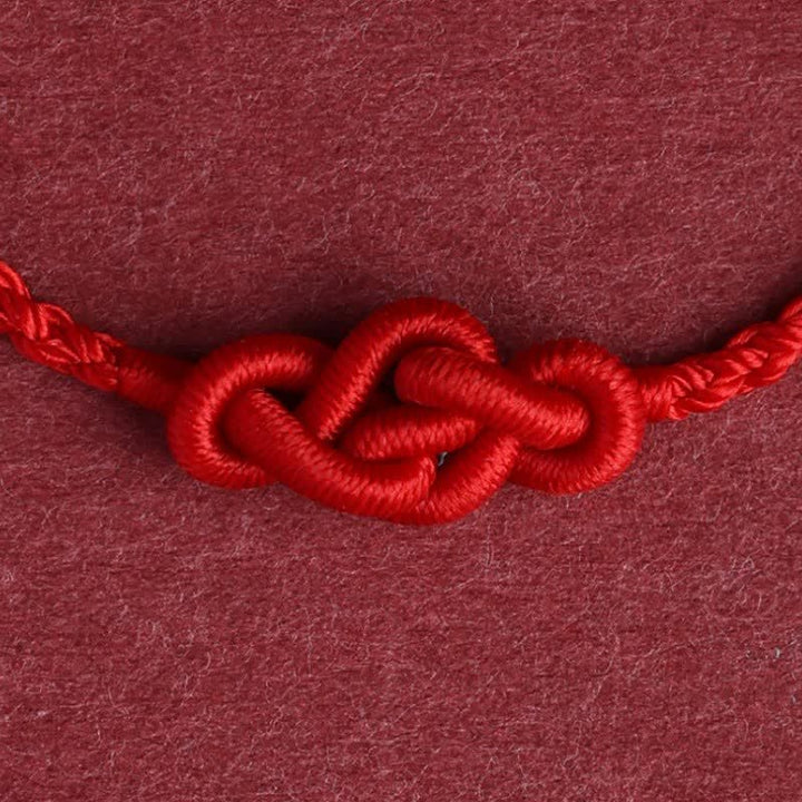 Buddha Stones Minimalist Red String Chinese Knotting Prosperity Bracelet Anklet - image 11