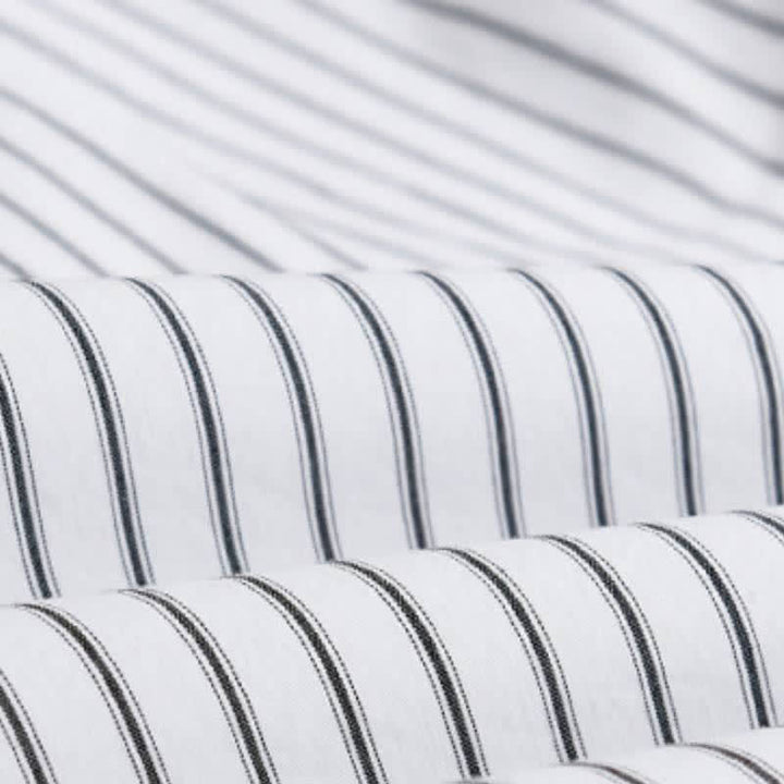 Buddha Stones Spring Fall Casual Button-Up Striped Cotton Men's Long Sleeve Shirts With Pocket - image 13