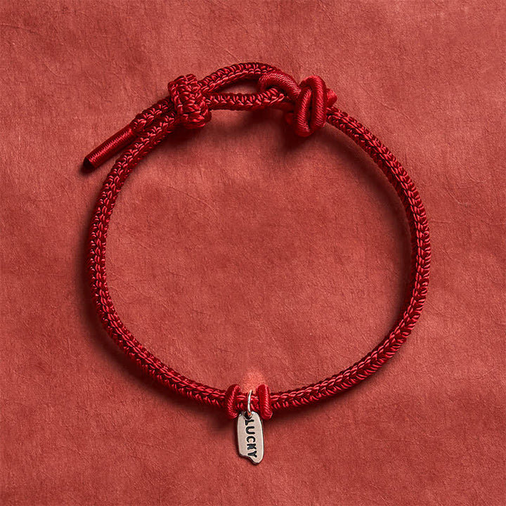 Buddha Stones Handmade Braided Red String LUCKY Charm Adjustable Bracelet - Dark Red - 5.91-7.48 in (15-19cm) - image 6